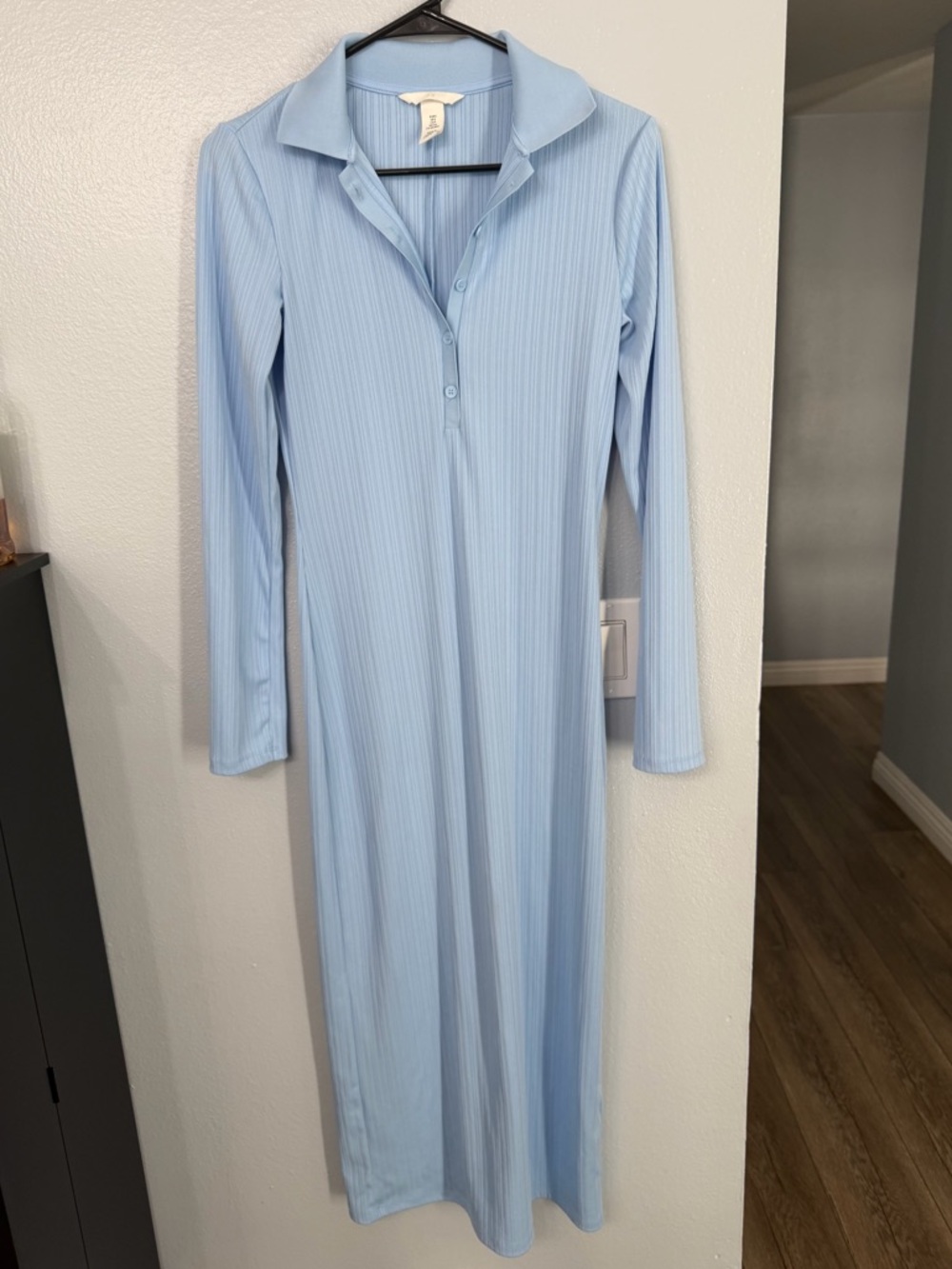 Light blue collared jersey dress from H&M size S